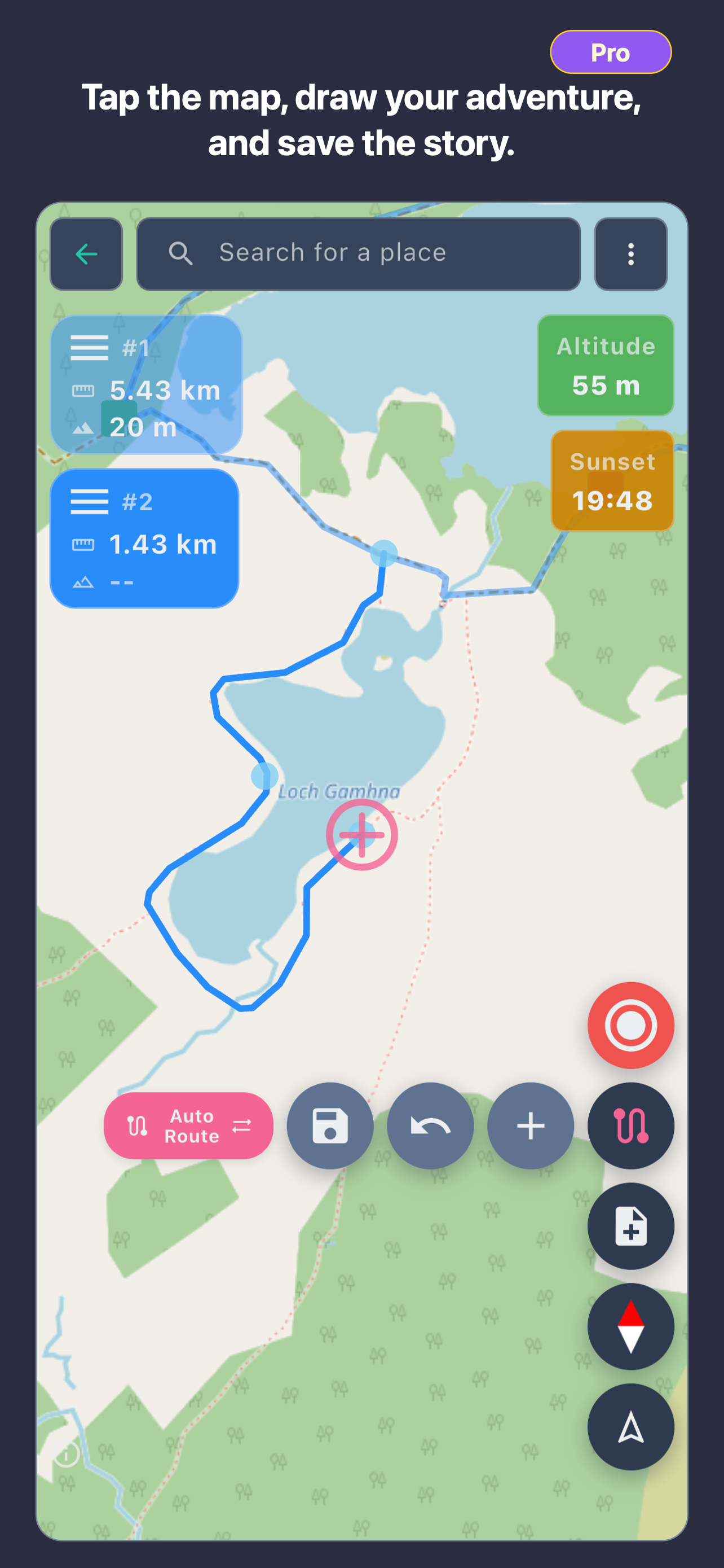 RouteTracker Pro route planning